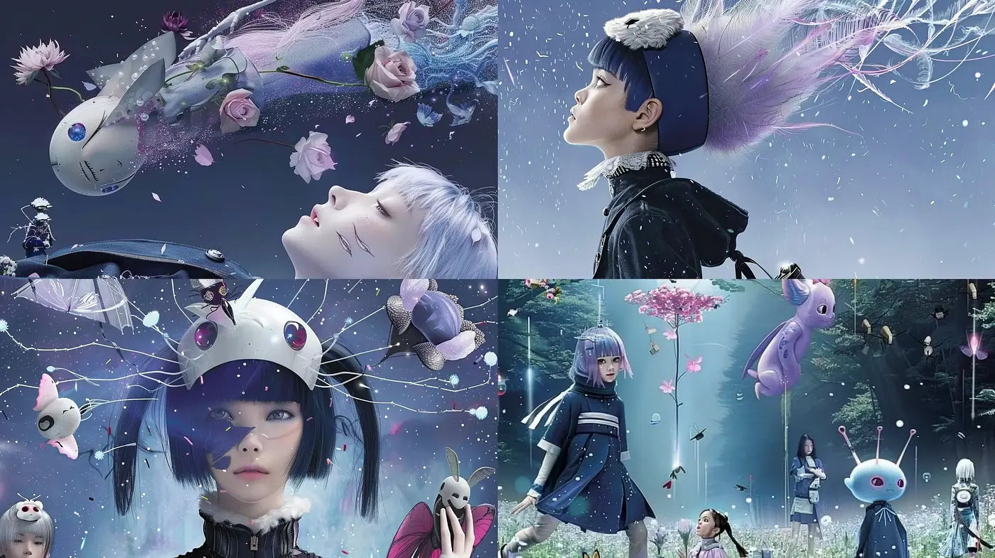 Ethereal Dreamscape with Surreal Whimsy - Midjourney sref style