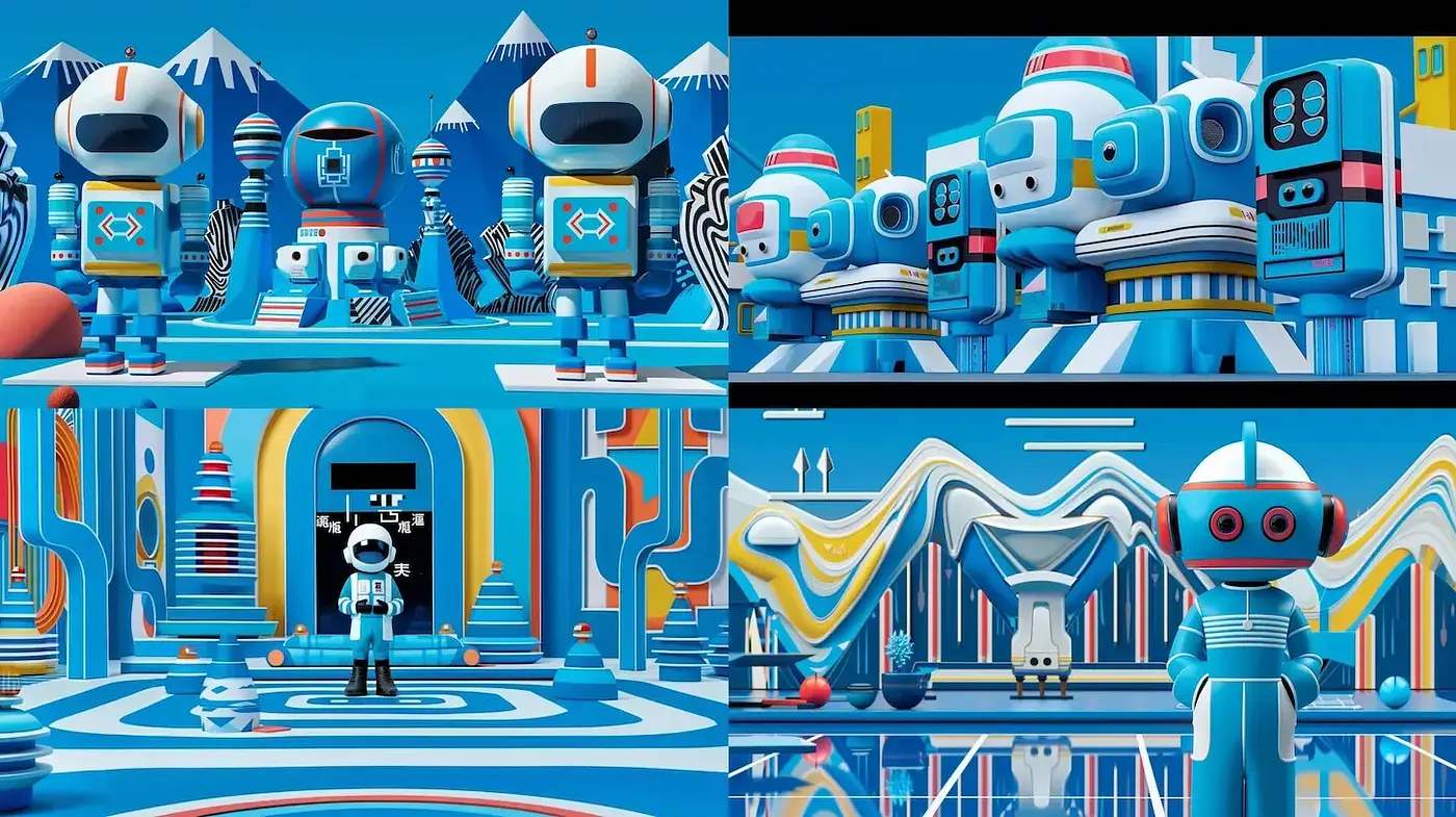 Futuristic and Playful Retro-Style Visuals with a Cohesive Aesthetic - Midjourney sref style