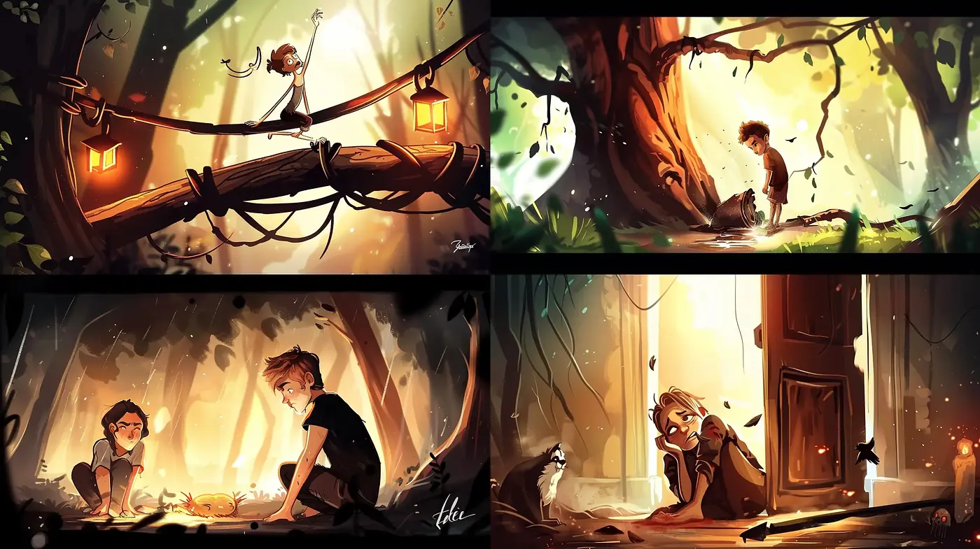Enchanted Luminous Storybook Illustrations - Midjourney sref style