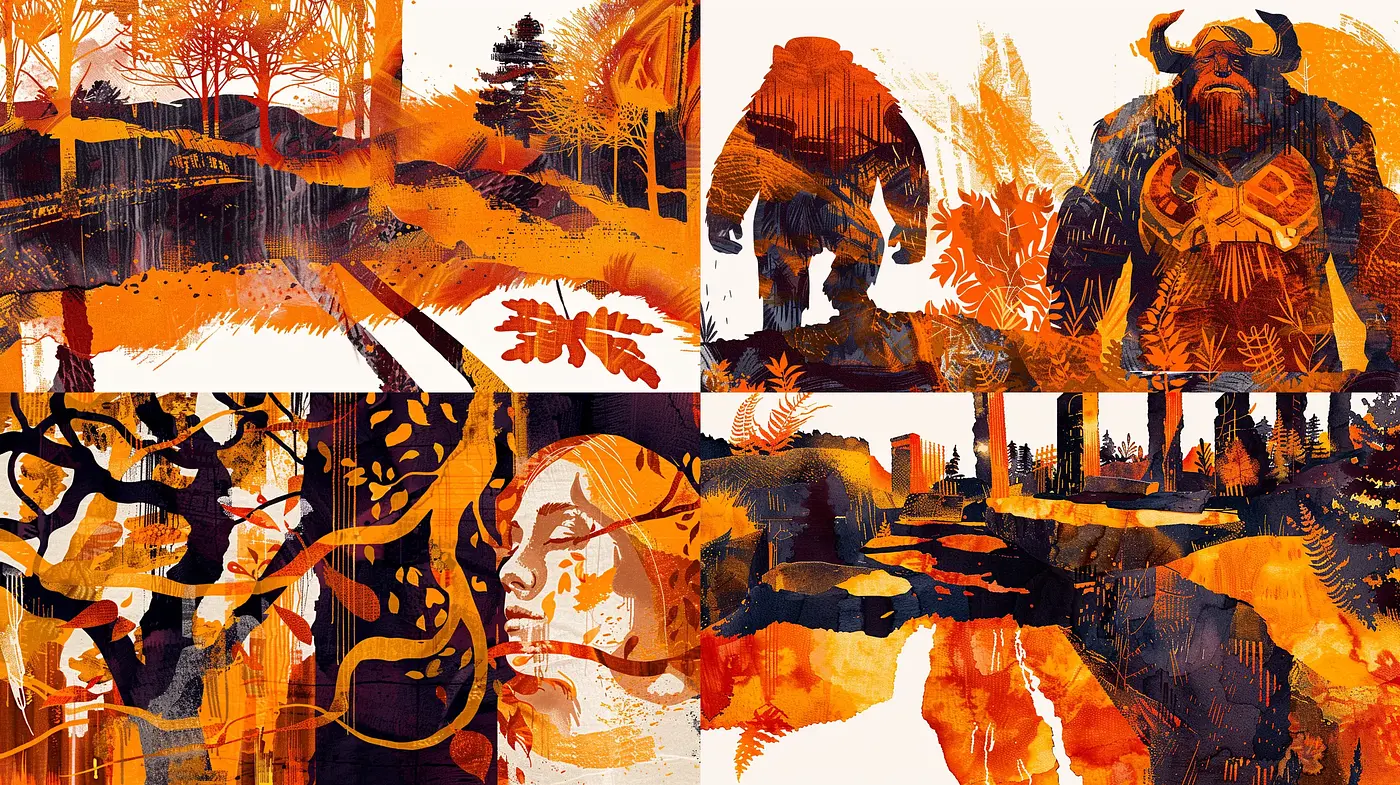 Autumnal Hues and Fragmented Memories: A Collage-Esque Tapestry - Midjourney sref style