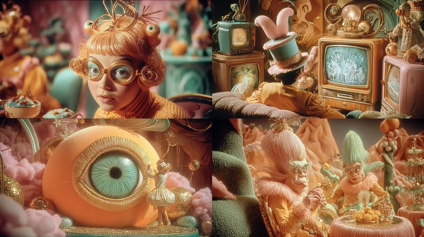 Whimsical Surreal Environment with Playful Aesthetics and Retro Influences - Midjourney sref style