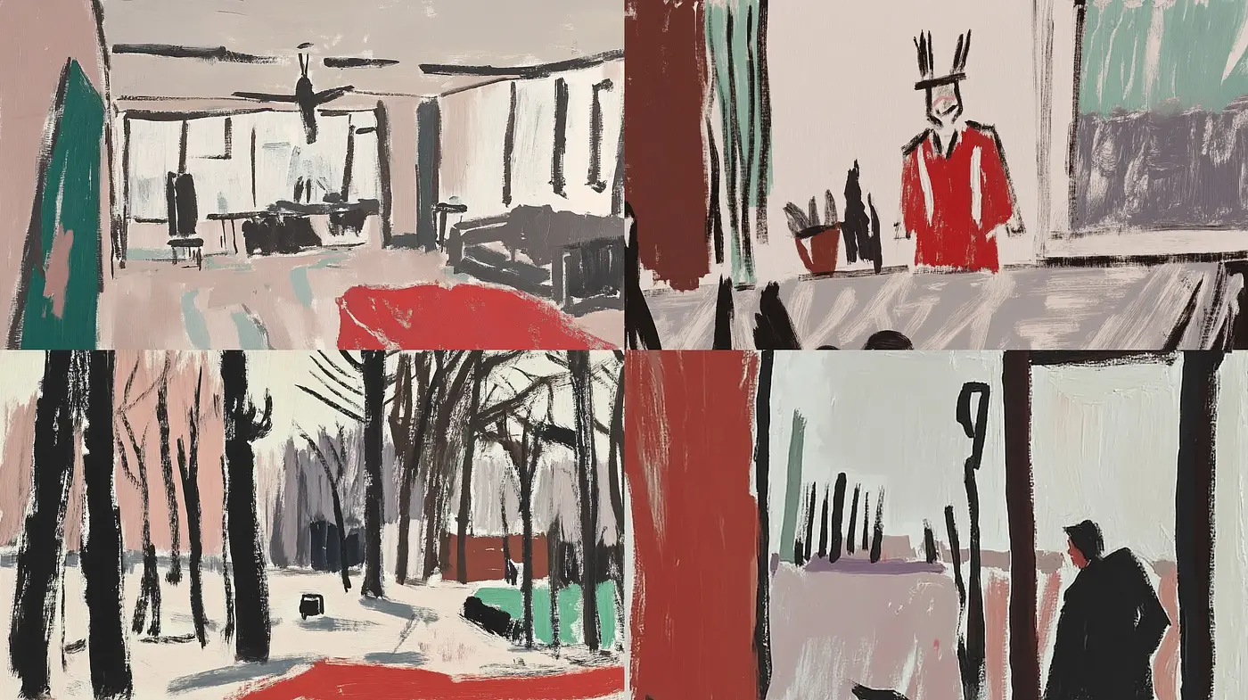 Harmonized Abstract Brushwork in Muted Tones - Midjourney sref style