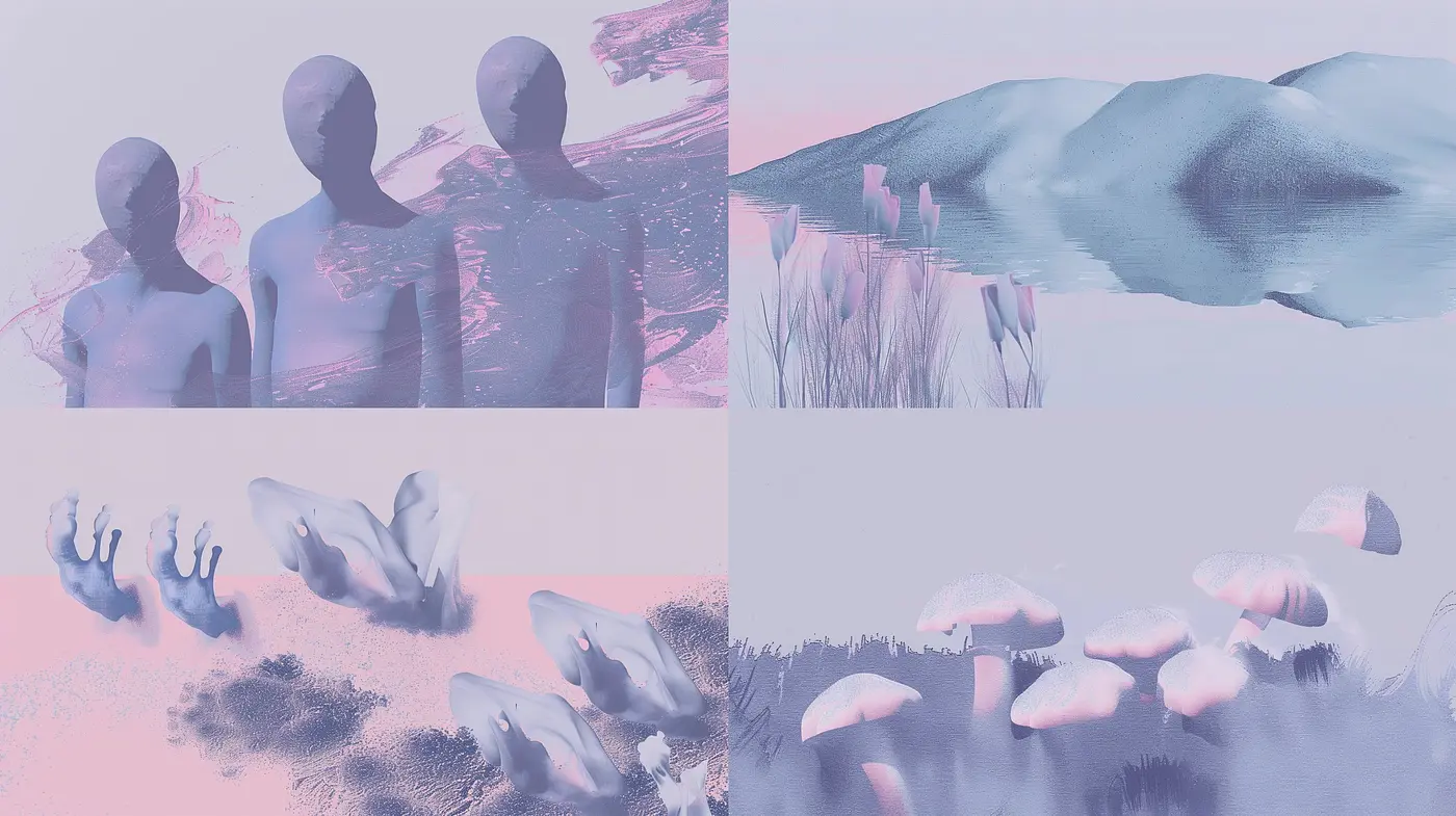 Ethereal Dreamscape in Pastel Hues: A Tranquil Journey Through Surreal Visions - Midjourney sref style