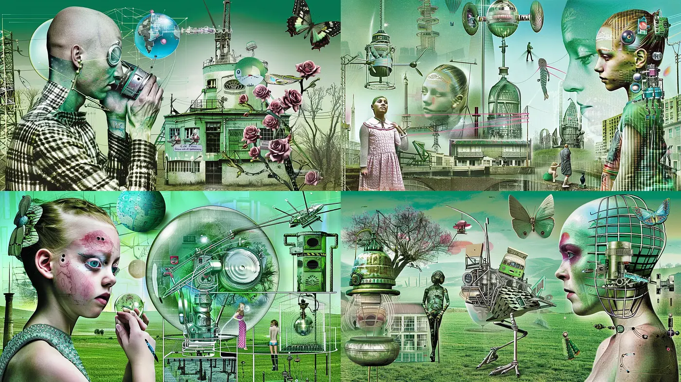 Surreal Dreamscape Fusion with Consistent Pastel Tones - Midjourney sref style