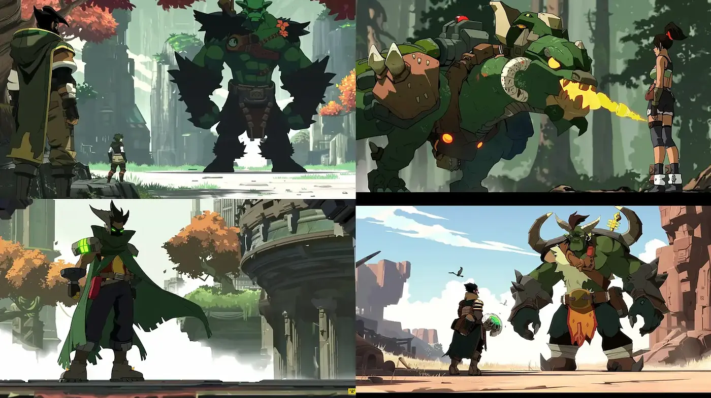 Dynamic visual storytelling with bold character design and vibrant environments - Midjourney sref style