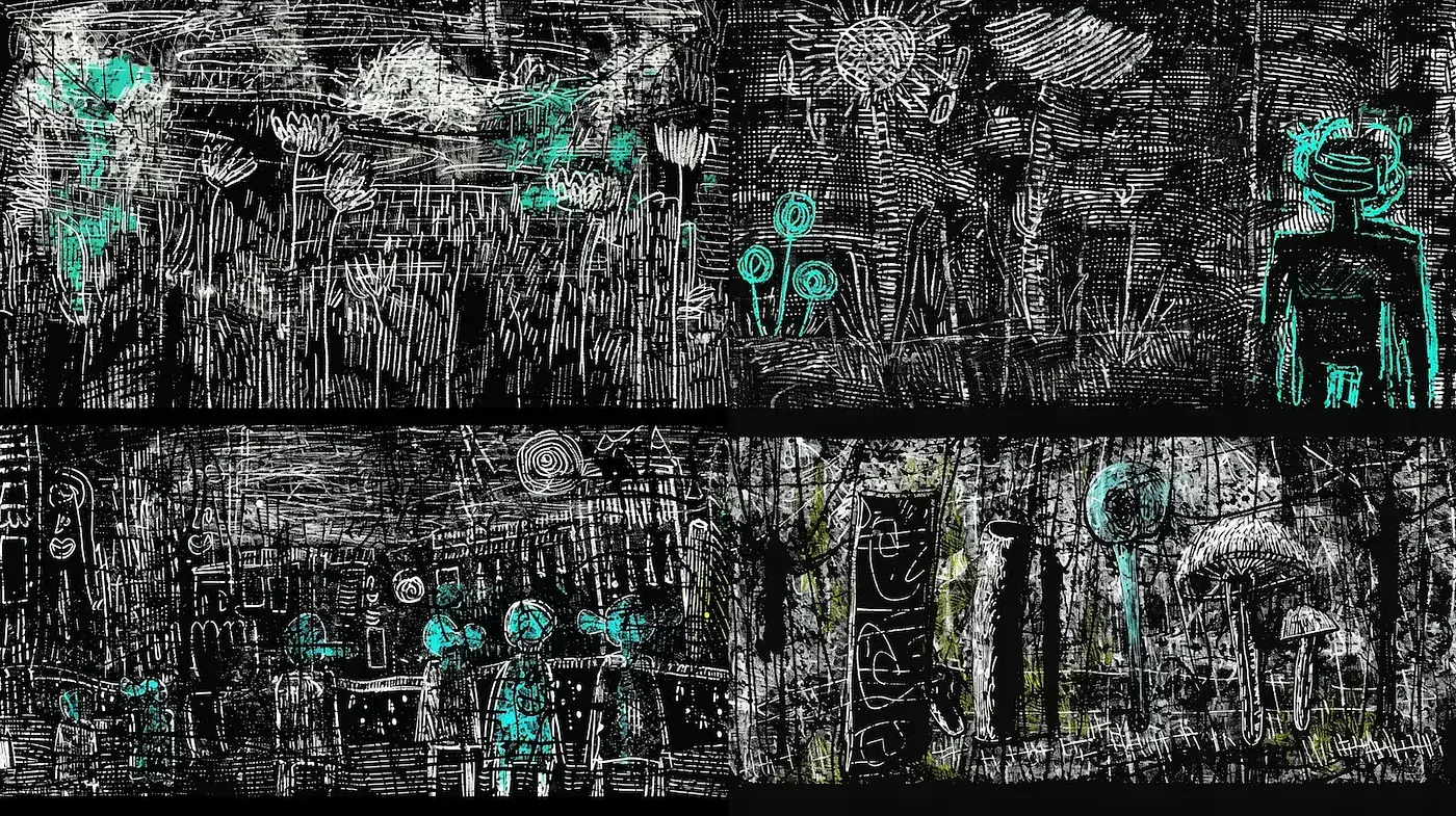 Contemporary Abstract Expressionism with a Touch of Primitive Art - Midjourney sref style