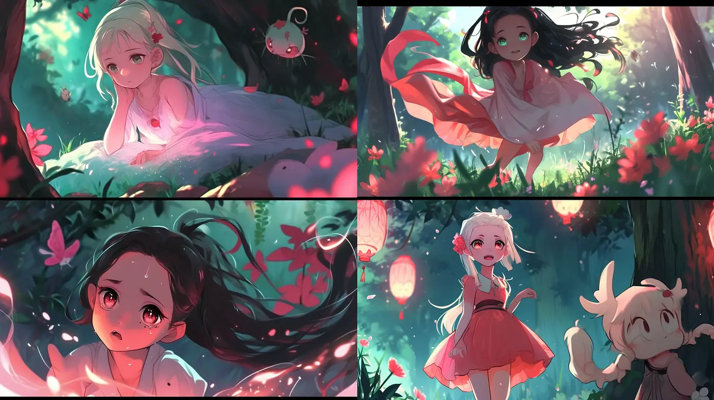 Enchanted Forest Whimsy: A Study in Anime-Inspired Luminescence and Color Harmony - Midjourney sref style
