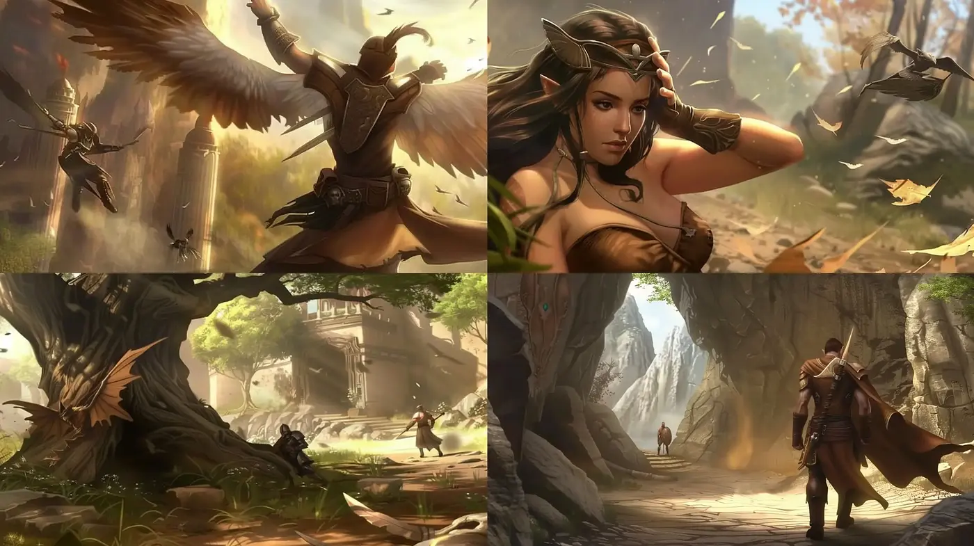 Mystical Autumnal Fantasy Art Style with a Cinematic Essence - Midjourney sref style