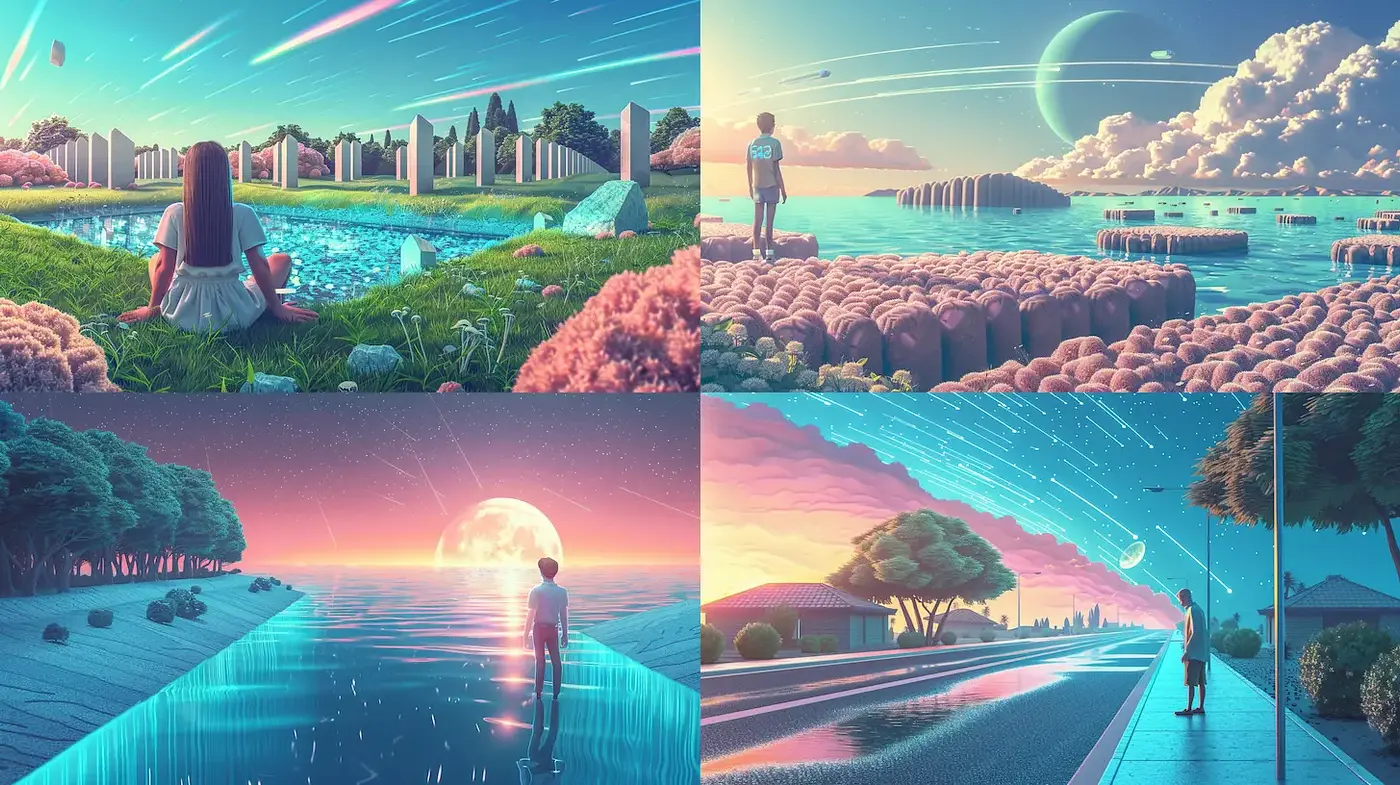Ethereal Landscapes with a Futuristic Vibe - Midjourney sref style