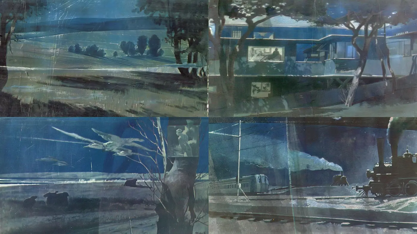 Luminous Monochromatic Transience: A Fusion of Cinema Noir and Impressionistic Brushwork - Midjourney sref style