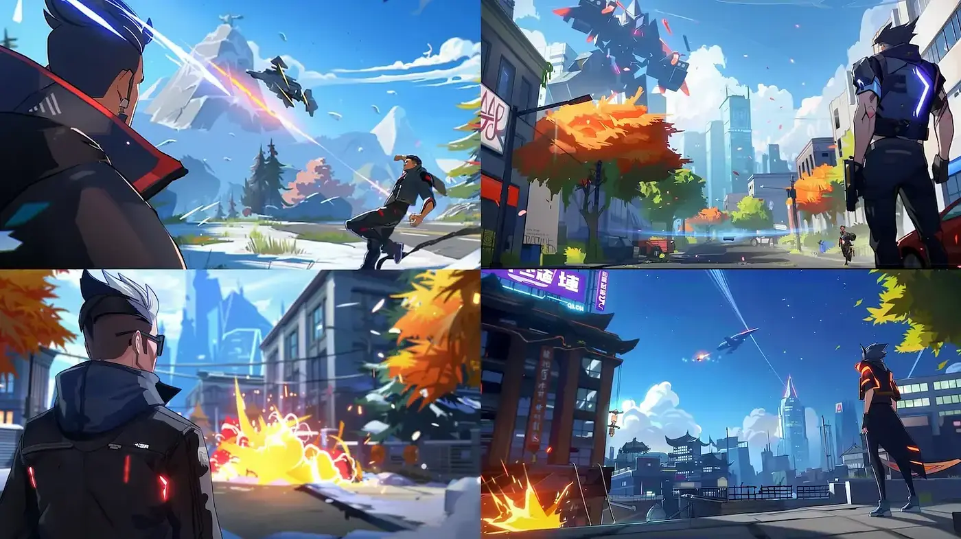 Futuristic, dynamic urban landscape with vibrant colors - Midjourney sref style