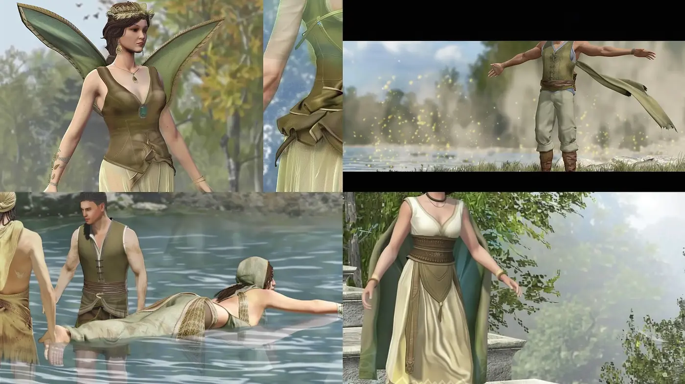Consistent Mythological Reverie: A Cohesive Exploration of Fantastical Characters in Nature - Midjourney sref style