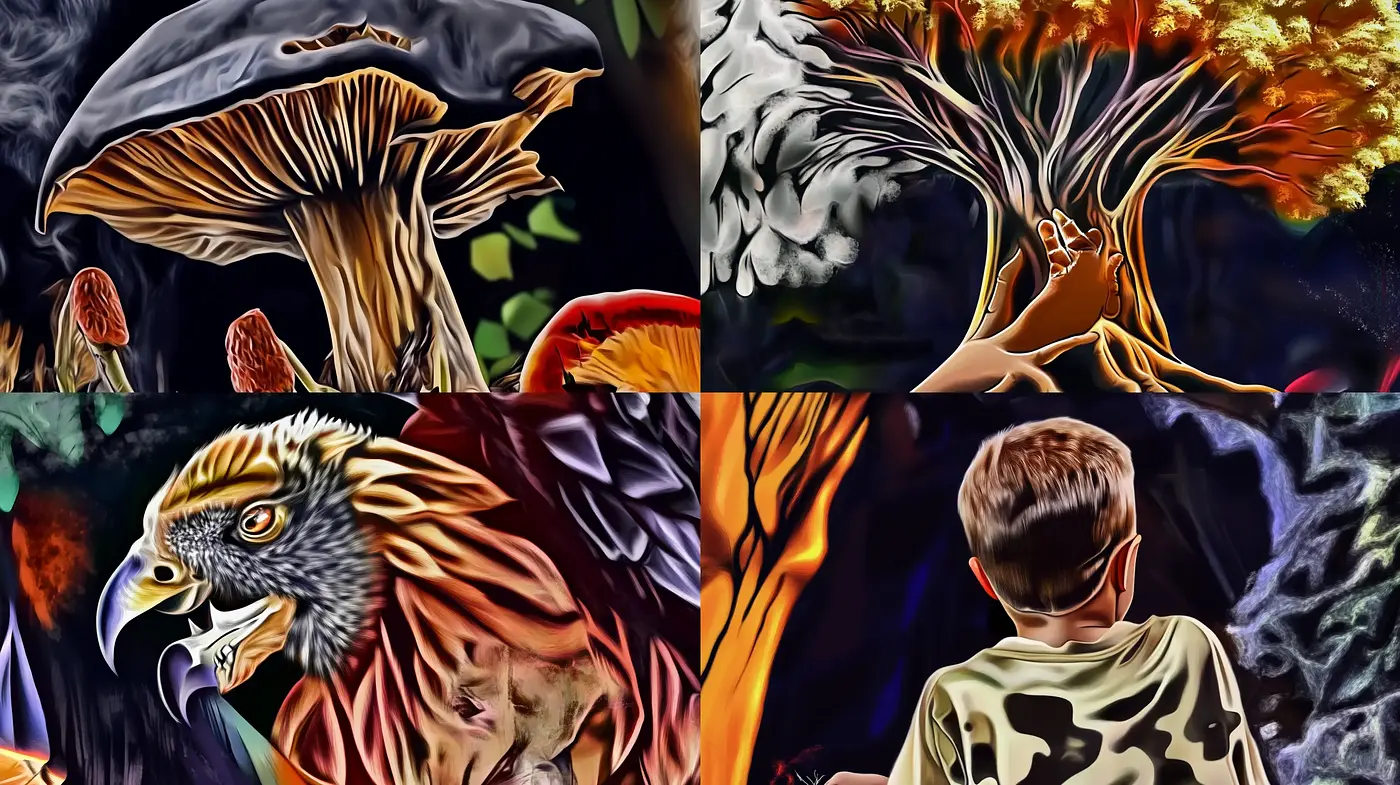 Surreal Vivid Dreamscape Fusion - Midjourney sref style
