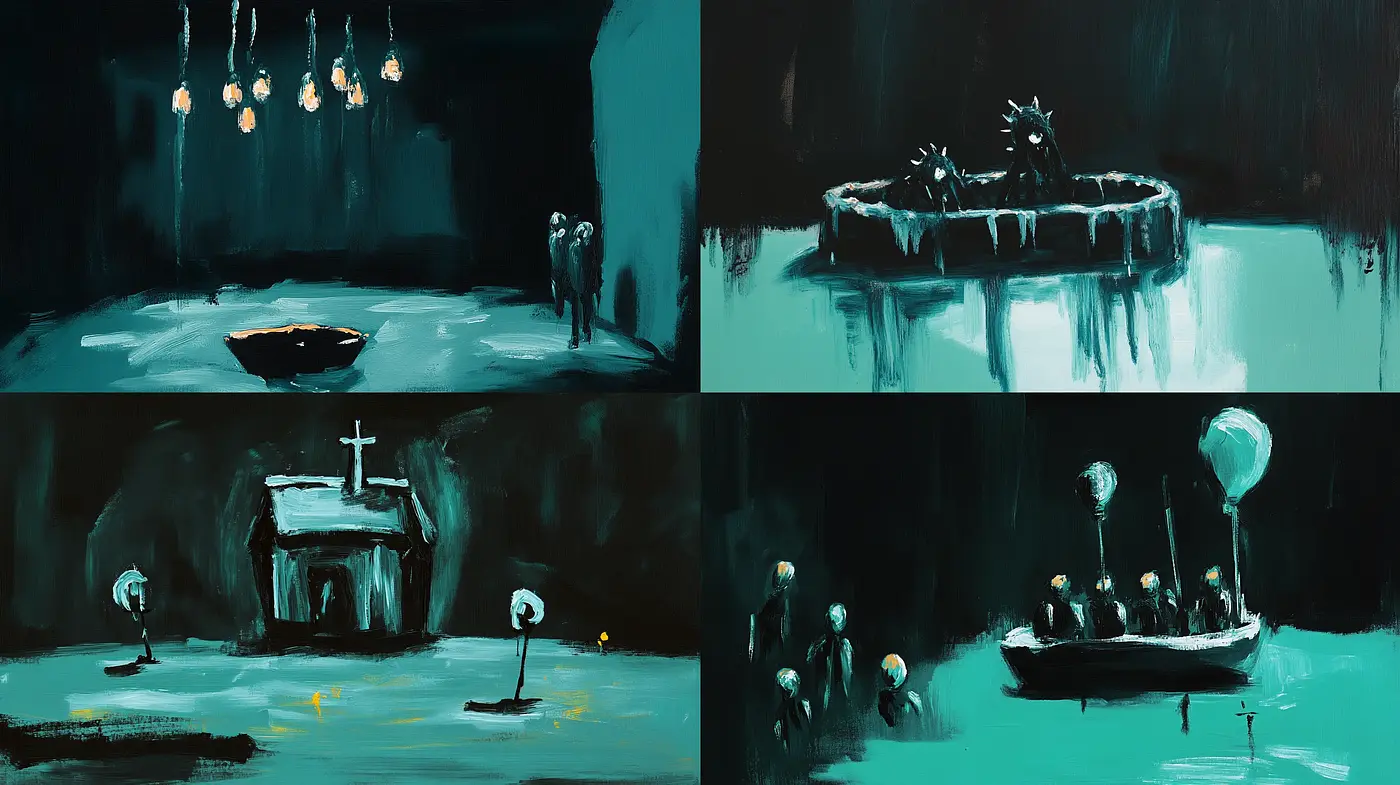 Ethereal Nocturne: A Study in Chiaroscuro and Monochrome Mystique - Midjourney sref style