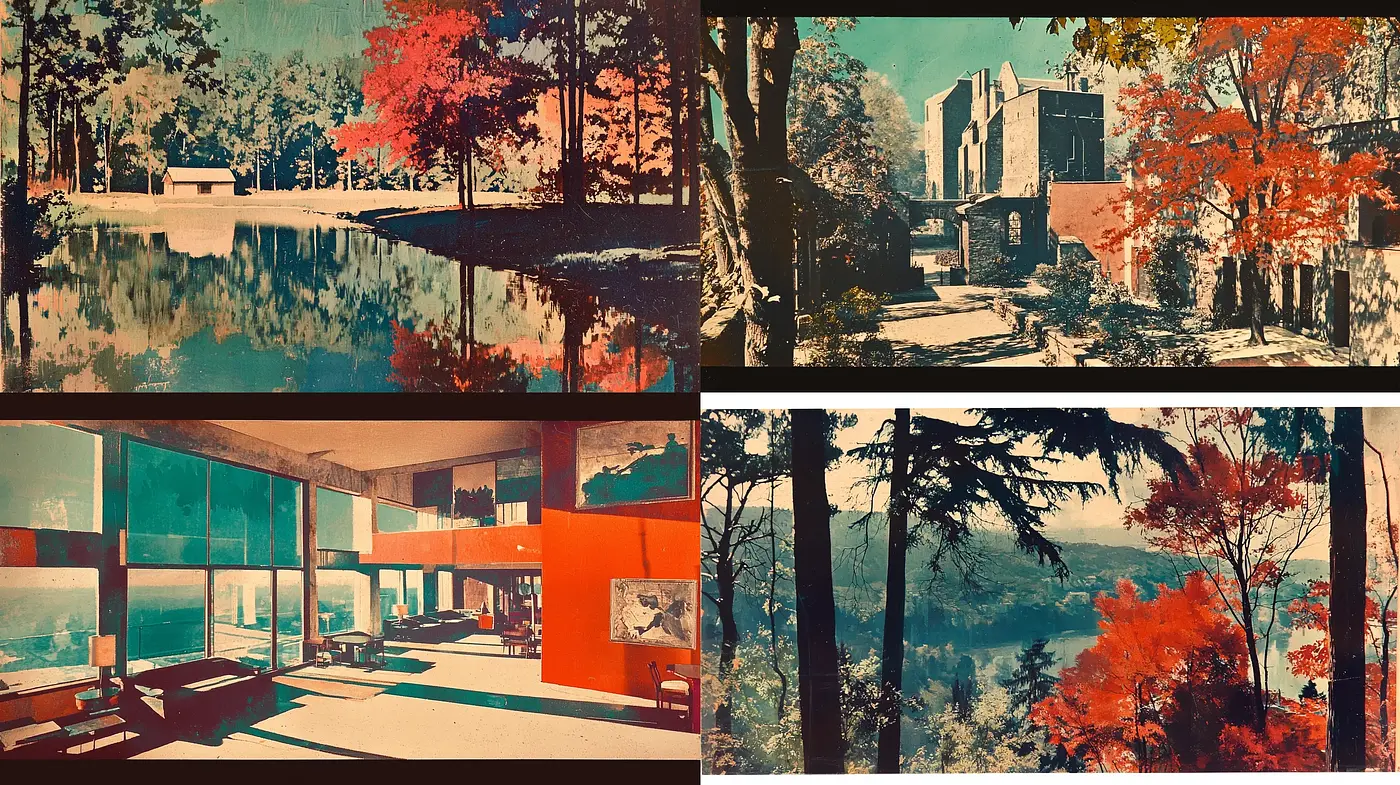 Autumn Hues in Textured Tableaux: A Fusion of Vintage and Modernist Impressions - Midjourney sref style