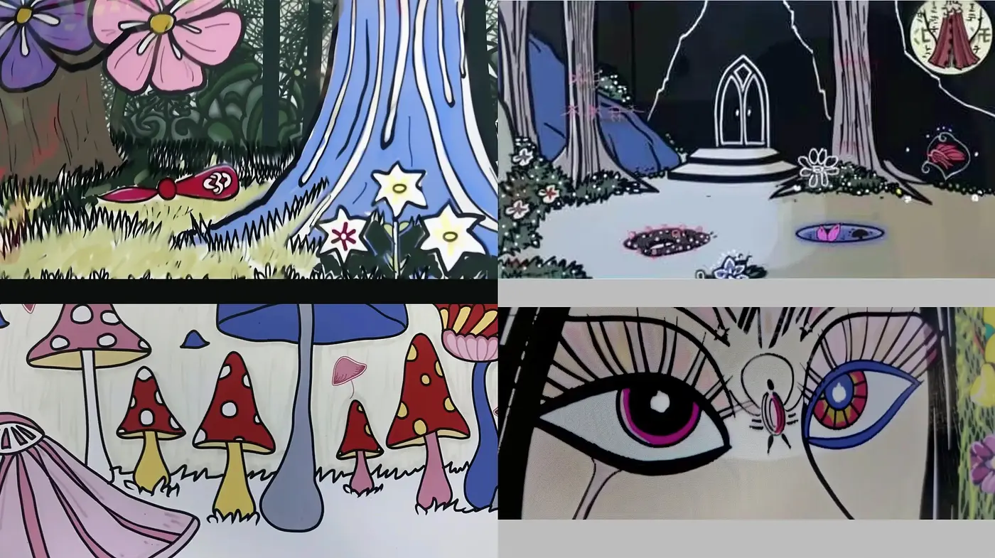 Whimsical Retro Comic Fusion with High-Contrast Line Art - Midjourney sref style