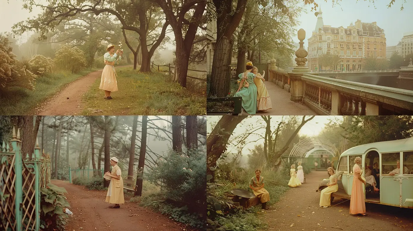 Ethereal Autumn Hues: A Harmonic Blend of Mist and Nostalgia - Midjourney sref style