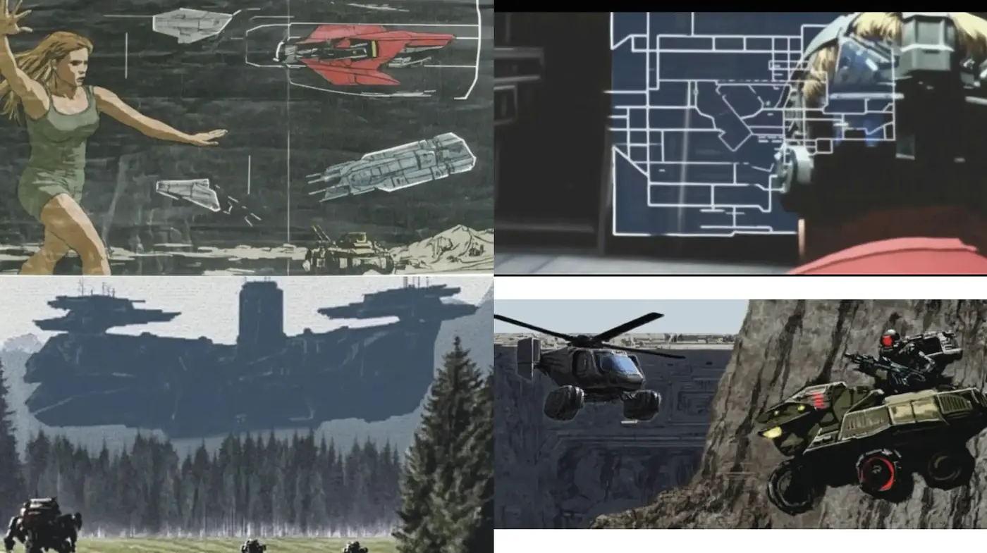 Futuristic Military Engagement with a Vintage Sci-fi Illustration Influence - Midjourney sref style