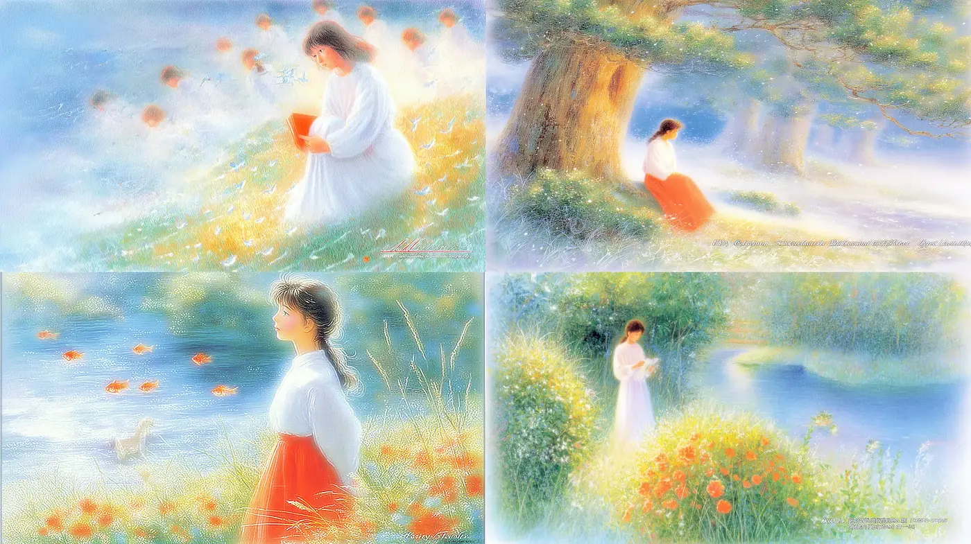 Soft, Dreamy Aesthetic with Ethereal Elements and Nature Themes - Midjourney sref style