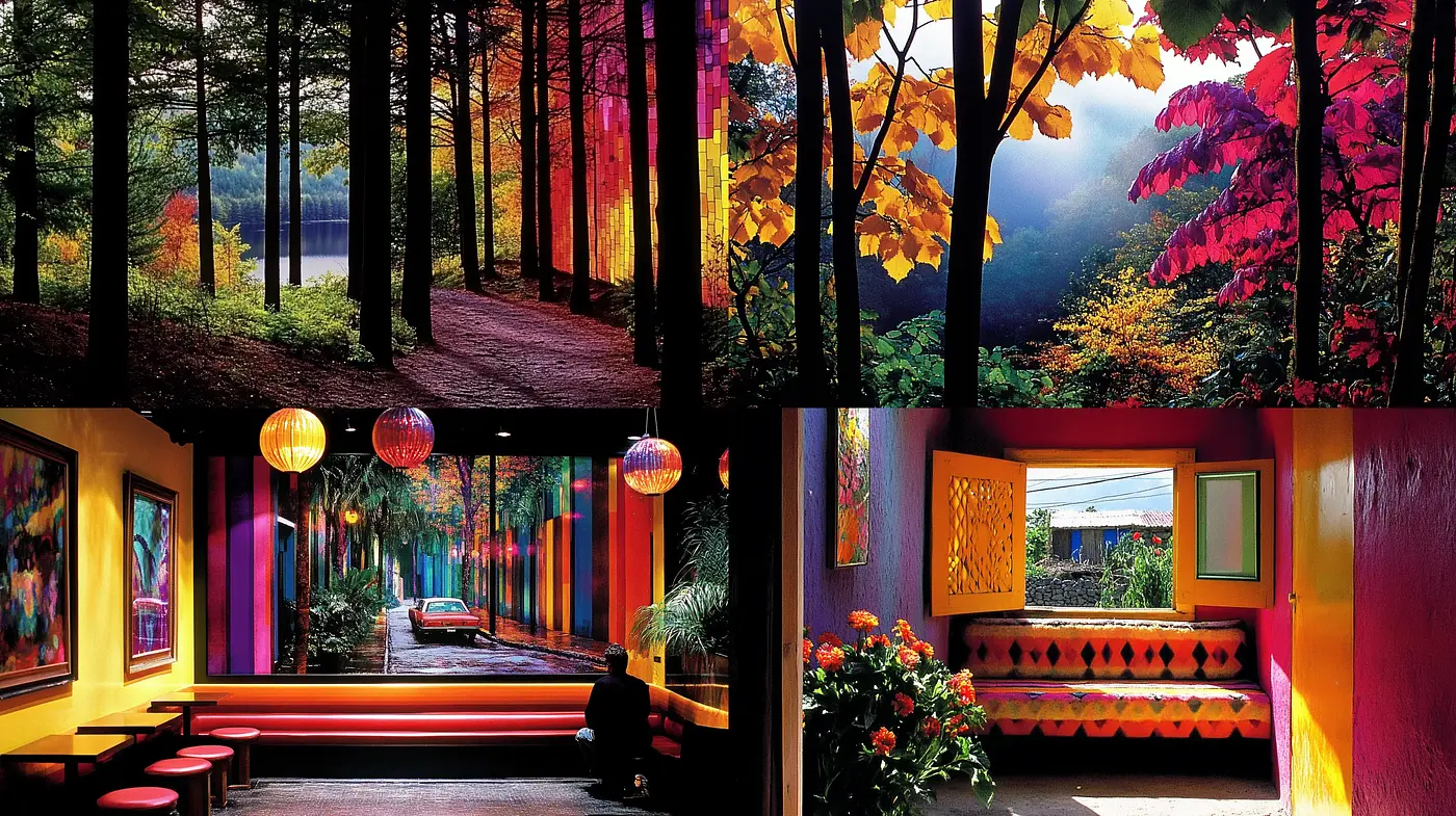 Chromatic Vivacity in Surreal Environments - Midjourney sref style