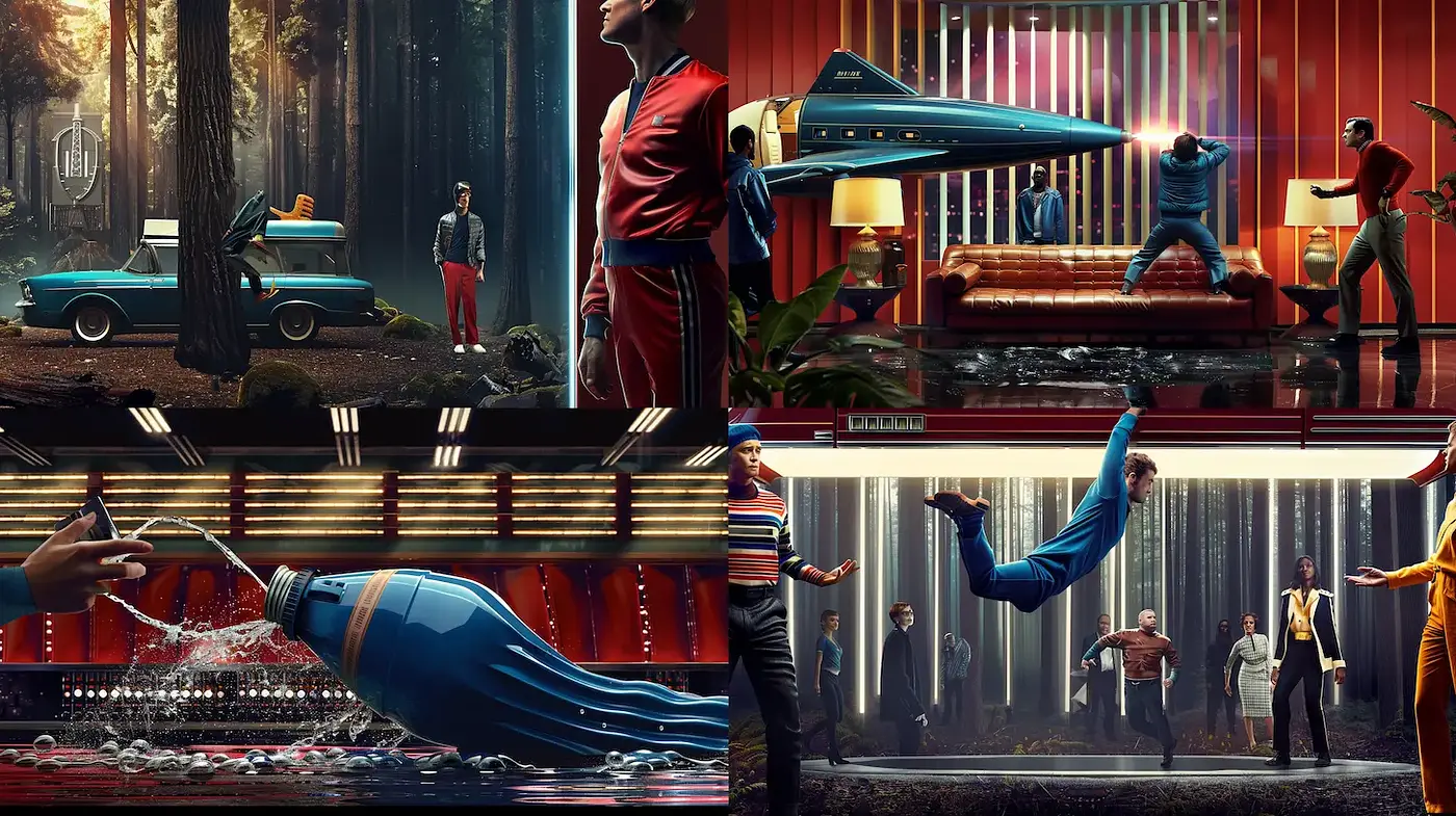 Futuristic Retro Aesthetic with a Playful Surreal Touch - Midjourney sref style