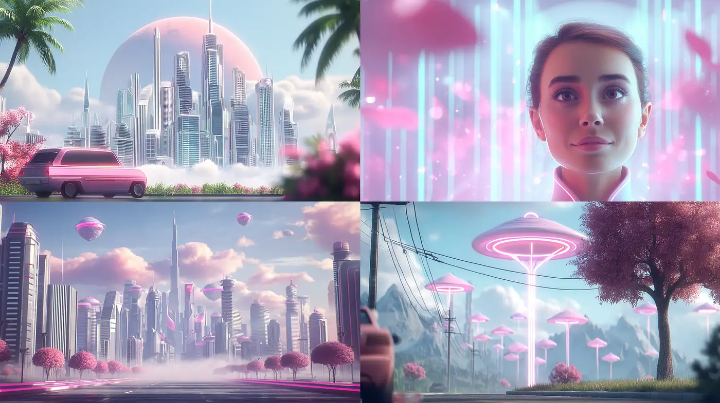 Futuristic Aesthetic with Retro Influence in a Vibrant Color Spectrum - Midjourney sref style