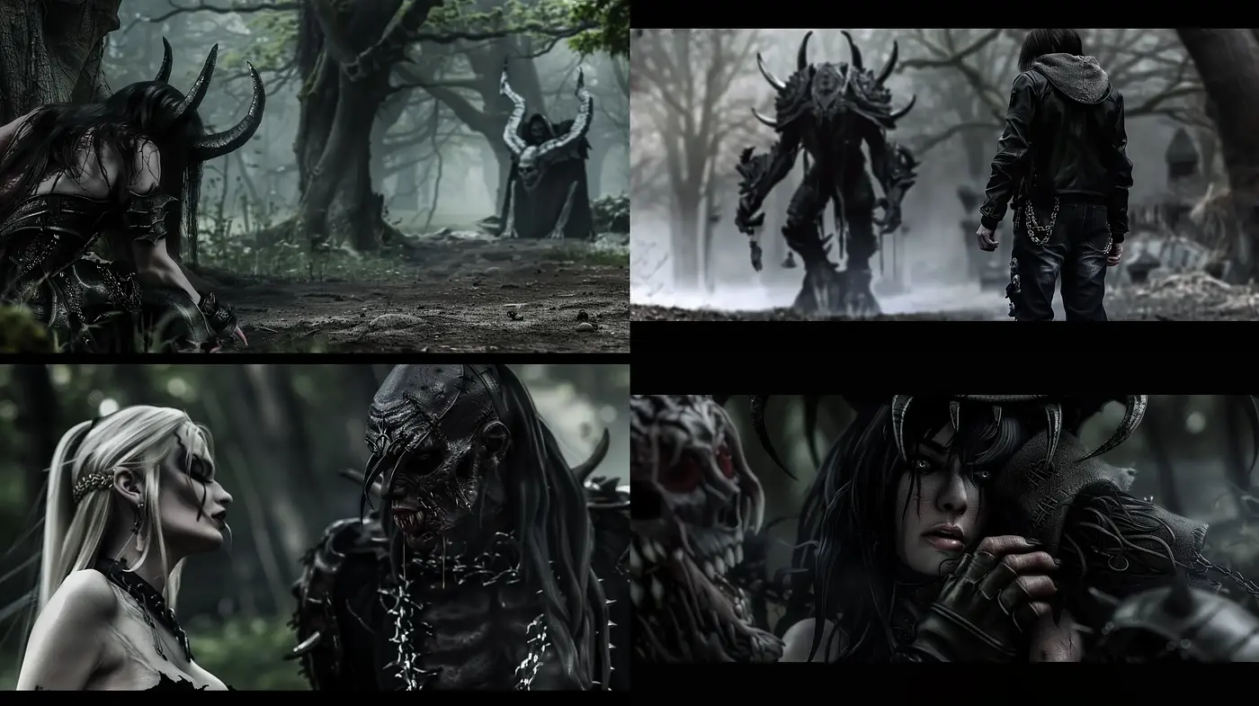 Ethereal Gothic Fantasy Renderings with a Monochromatic Palette - Midjourney sref style