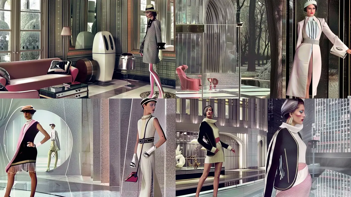 Elegant Retrofuturism with Art Deco Influences - Midjourney sref style