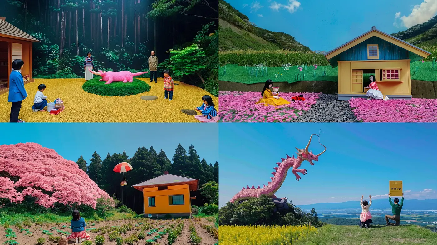 Surreal and Vivid Dreamscape Fusion - Midjourney sref style