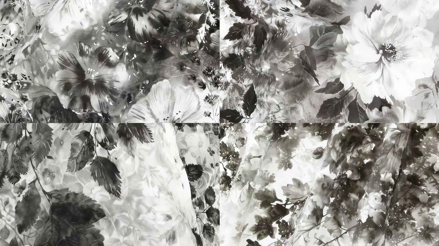 Monochrome Florals in Time: Shadowy Botanical Elegance - Midjourney sref style