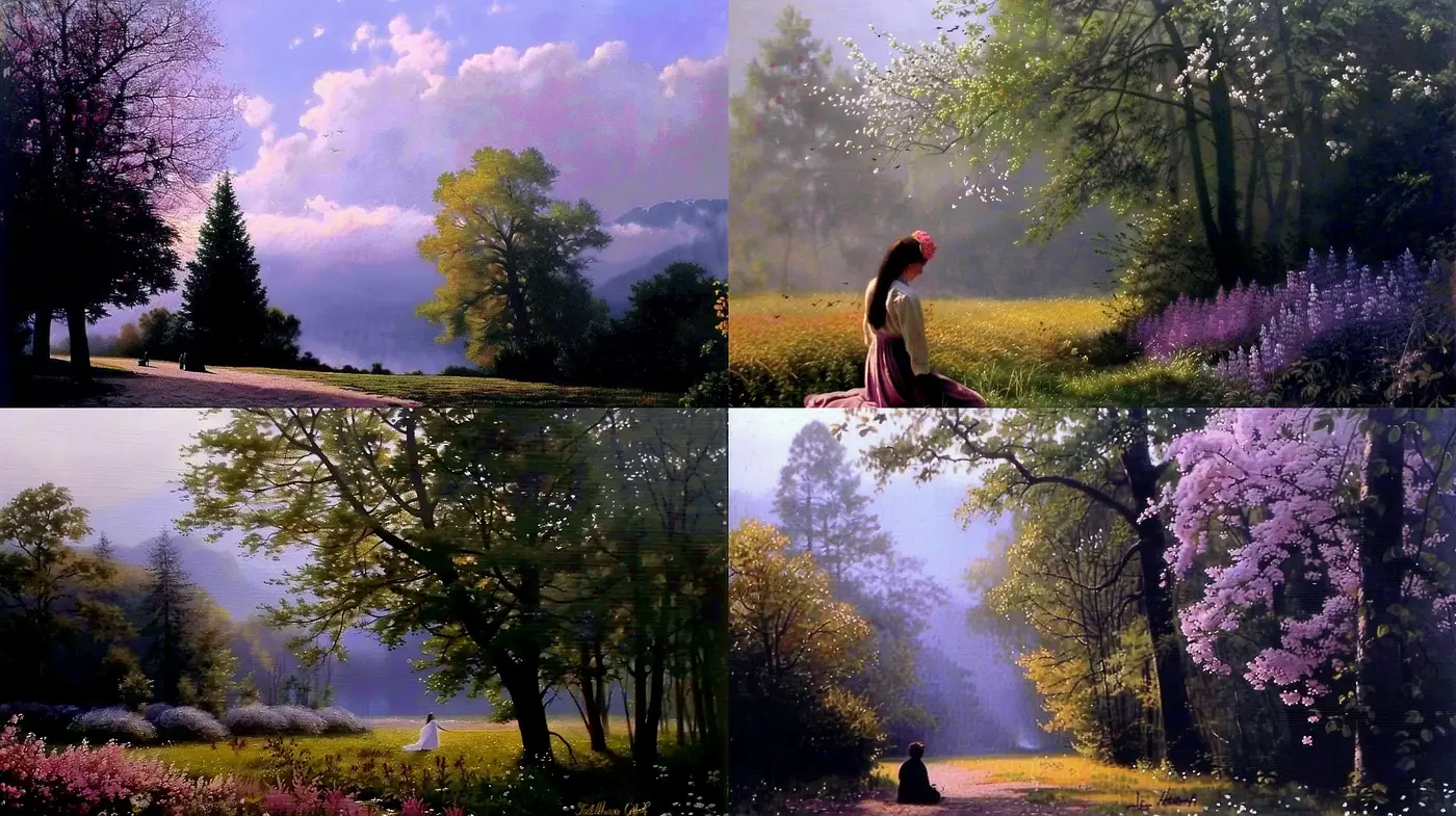 Pastoral Elegance with a Dreamlike Impression - Midjourney sref style
