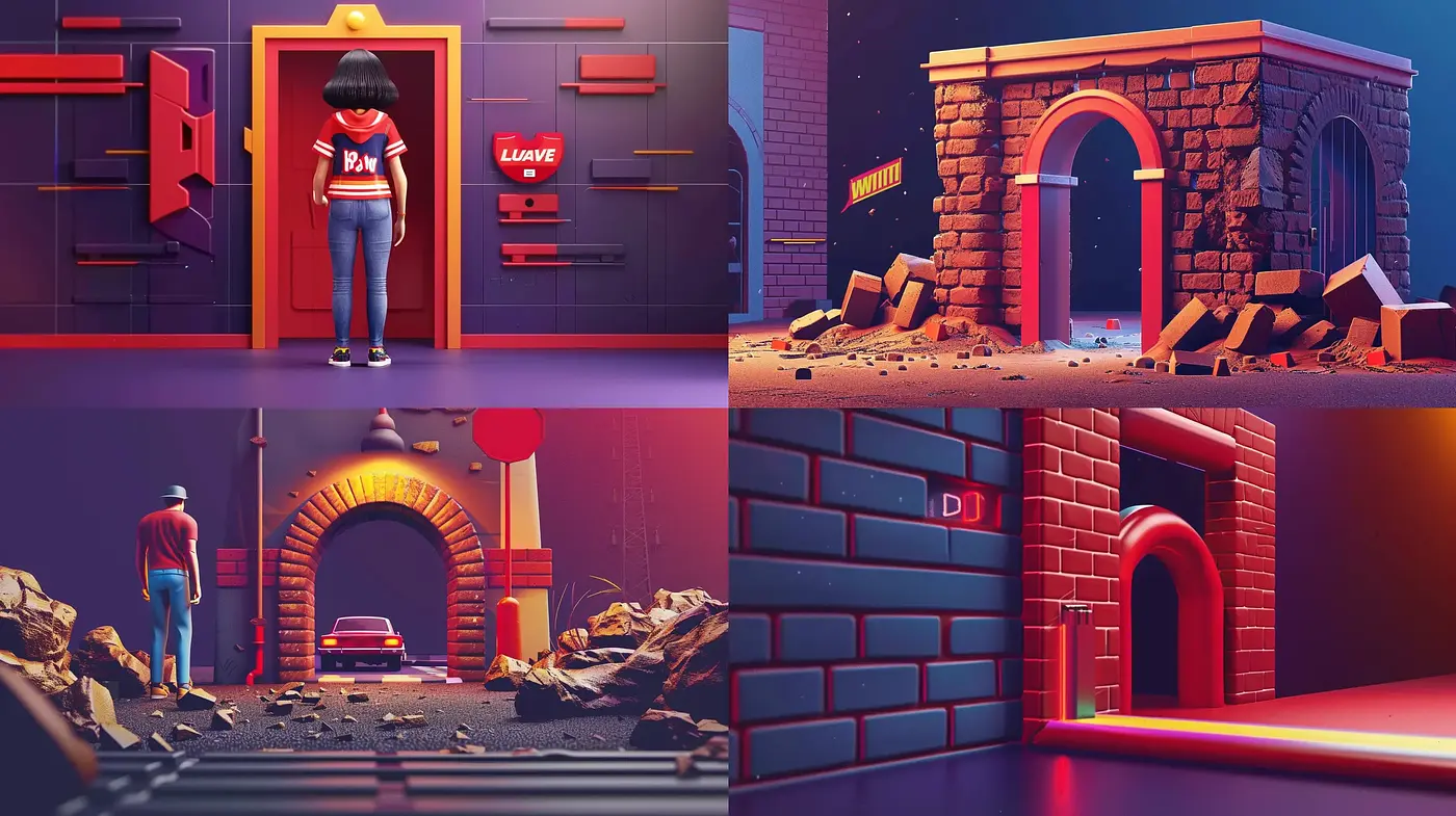 Consistent Neon-Noir Architectural Visions - Midjourney sref style