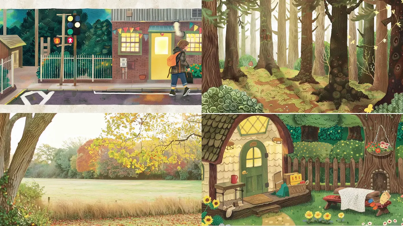 Enchanting Illustrative Renderings Inspired by Storybook Aesthetics - Midjourney sref style