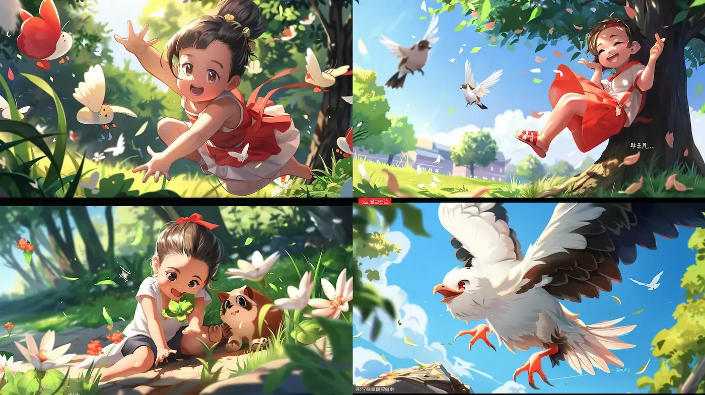Charming and Whimsical Illustrations Capturing Nature's Joy - Midjourney sref style
