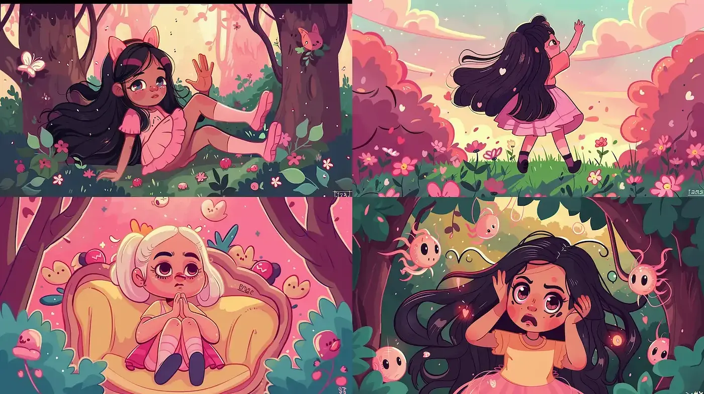 Whimsical and Playful Illustrations with a Soft Palette - Midjourney sref style