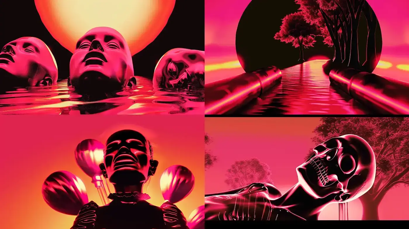Vibrant and Surreal Futuristic Aesthetic with a Blend of Digital and Traditional Techniques - Midjourney sref style