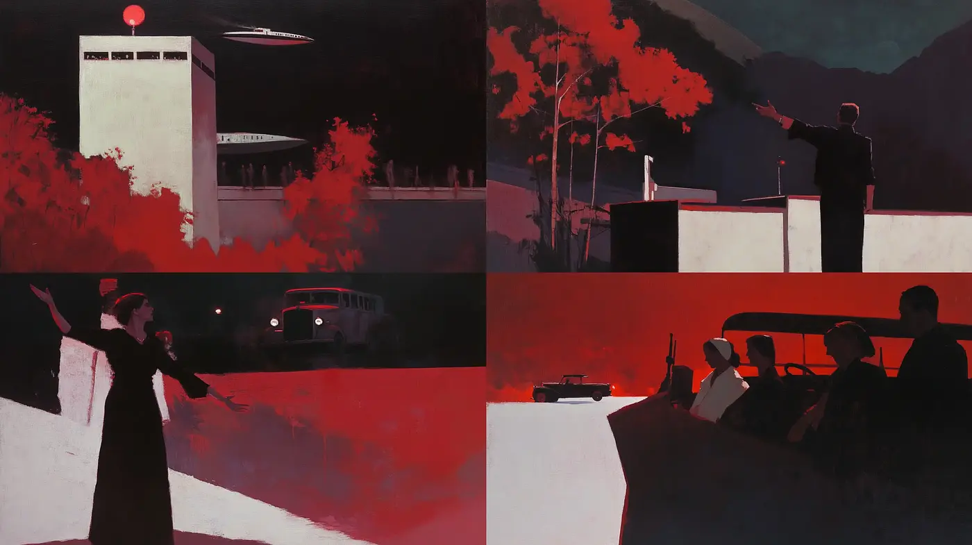 Cinematic Nocturne: A Homage to Contemporary Suspense - Midjourney sref style
