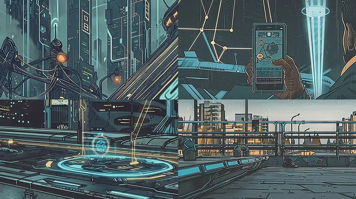 Futuristic Urban Landscapes with a Retro Touch - Midjourney sref style