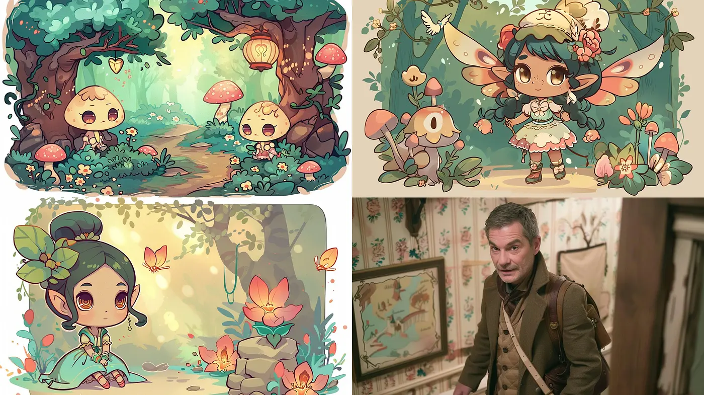 Whimsical Fantasy of Warm Tones and Organic Textures - Midjourney sref style