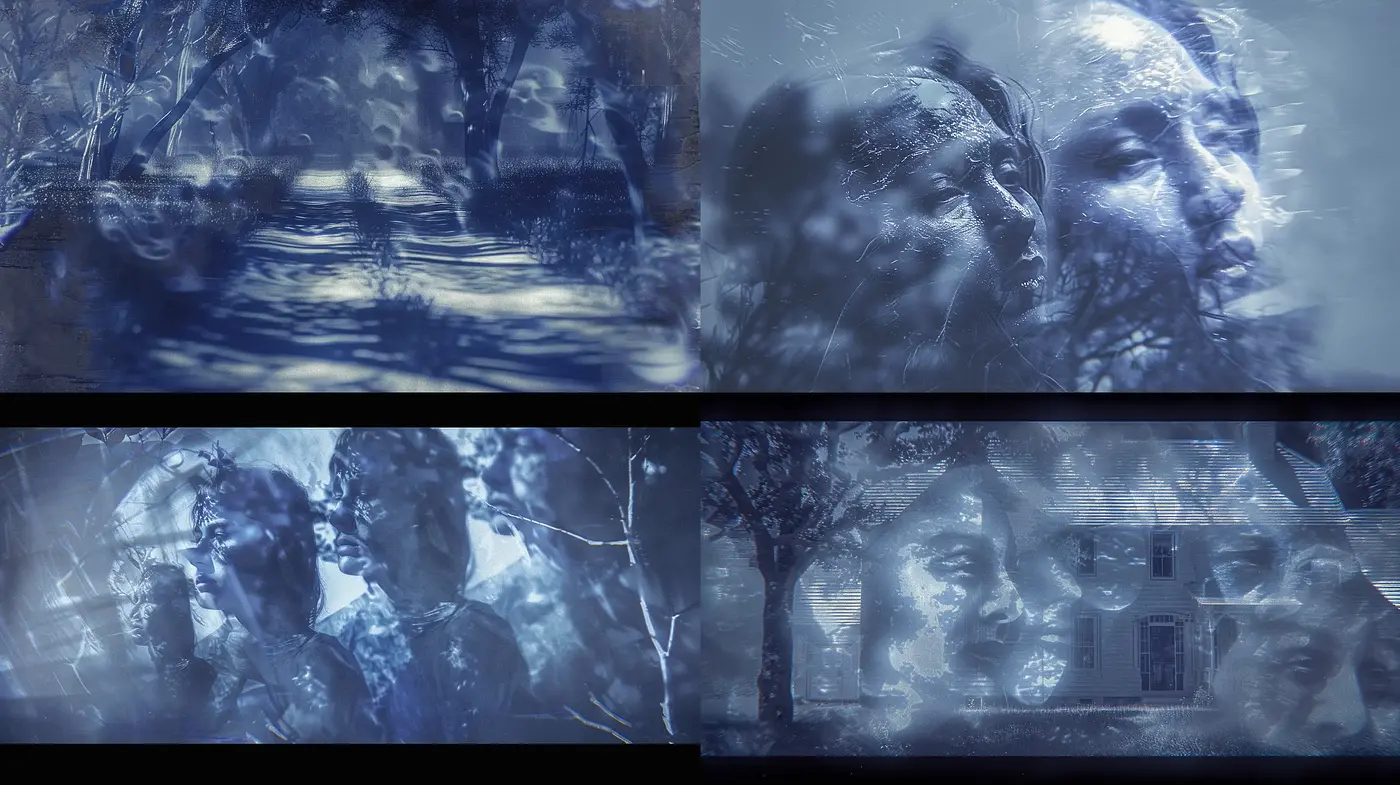 Ethereal Blue Dreamscape: Traces of Memory and Melancholy - Midjourney sref style