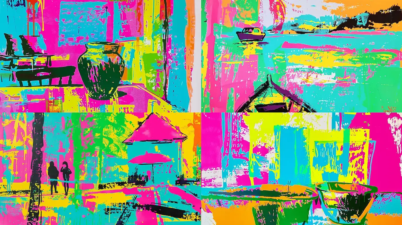 Vivid and Abstract Expressionist Coastal Views - Midjourney sref style