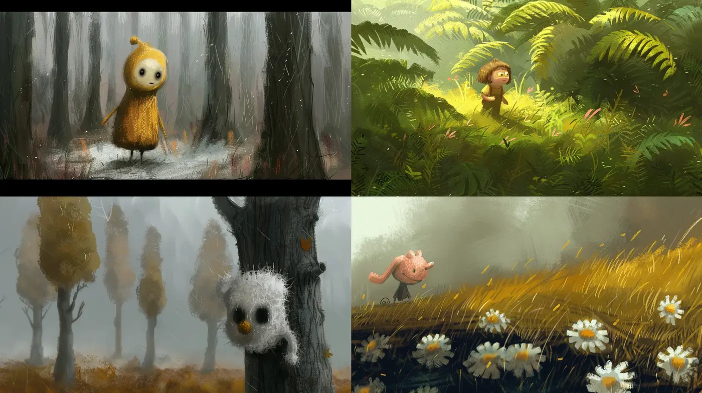 Enchanted Whimsy: A Fusion of Painterly Nature and Storybook Fantasy - Midjourney sref style