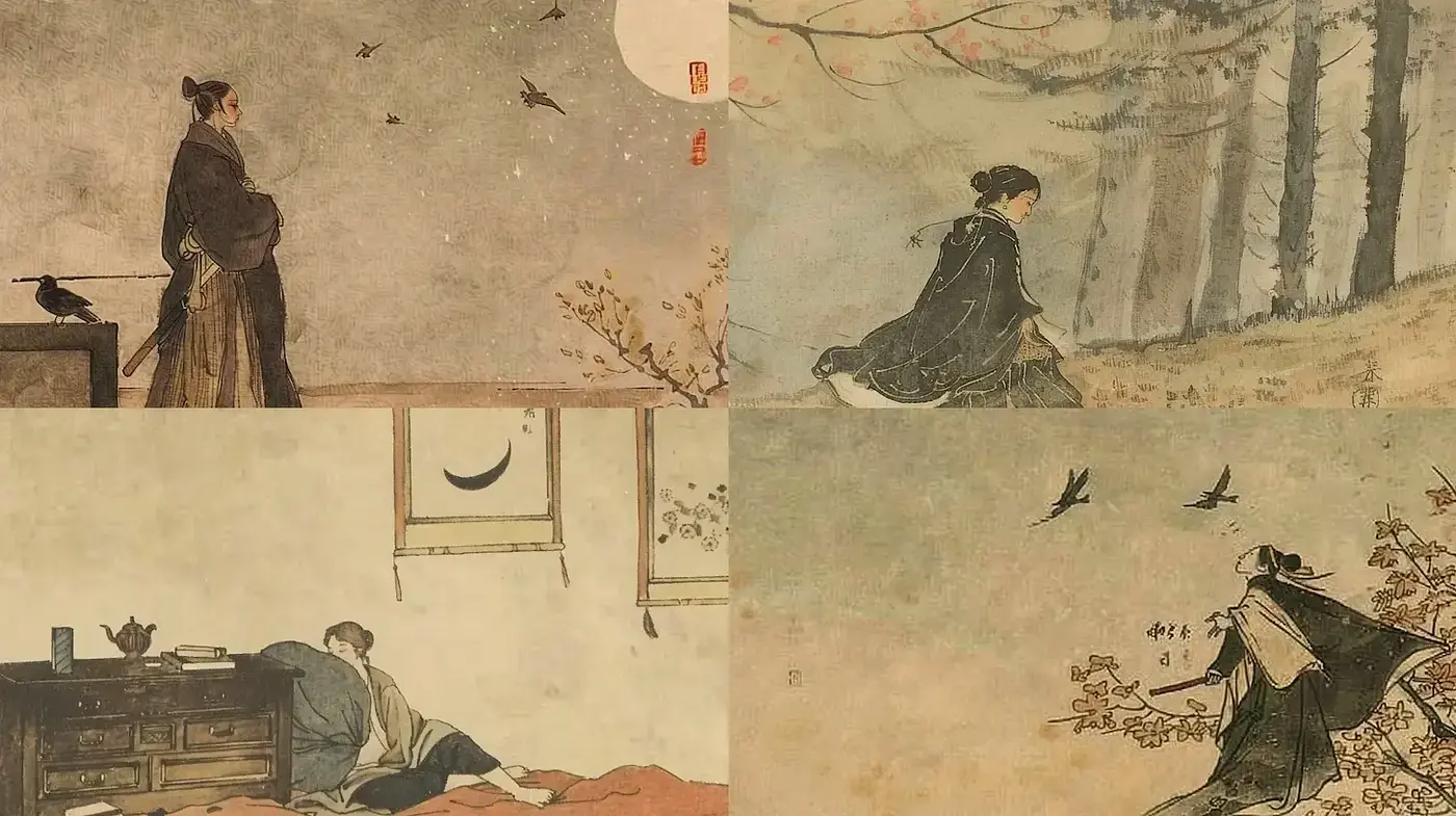 Serene and Poetic East Asian Aesthetics Reflected in Artistic Harmony and Composition - Midjourney sref style