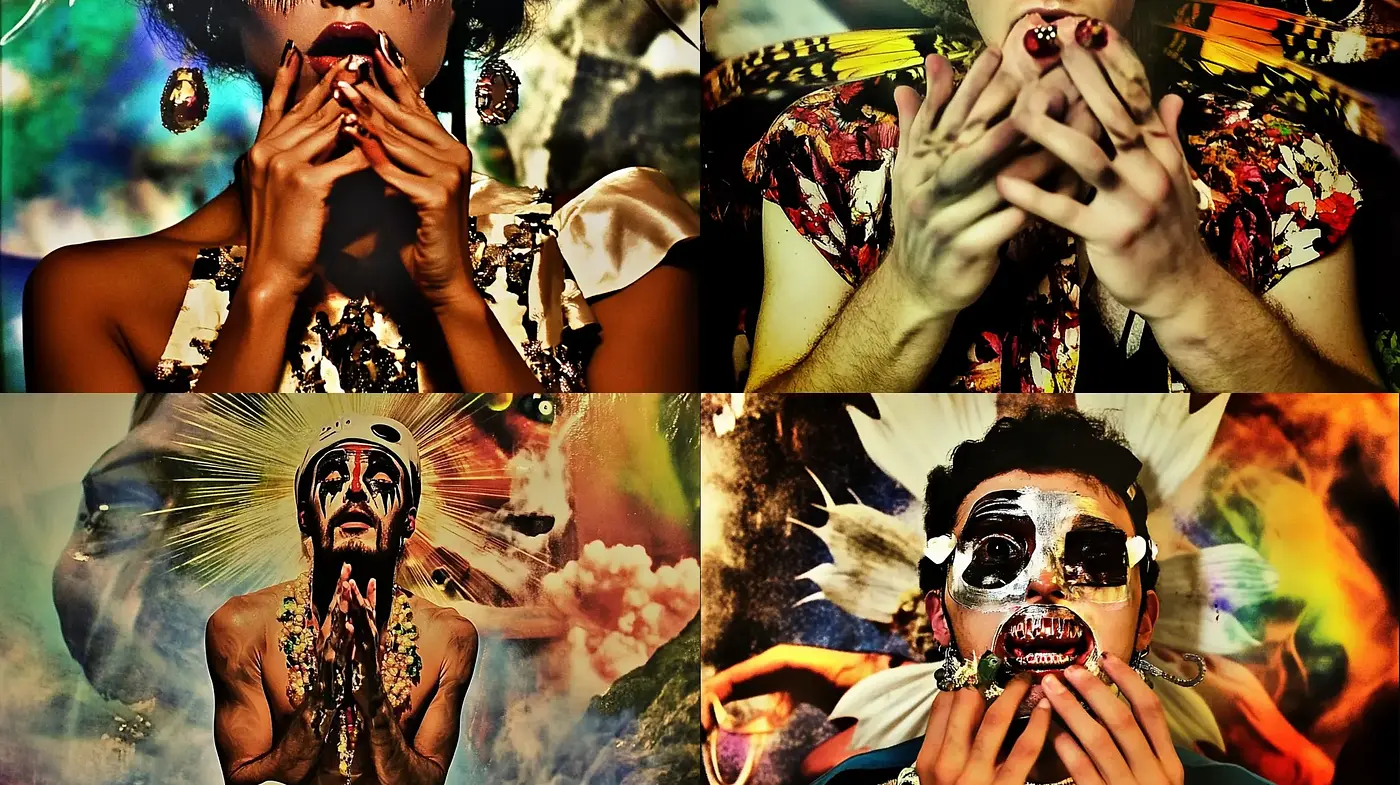 Kaleidoscopic Dreamscapes with Ethereal Surrealism - Midjourney sref style