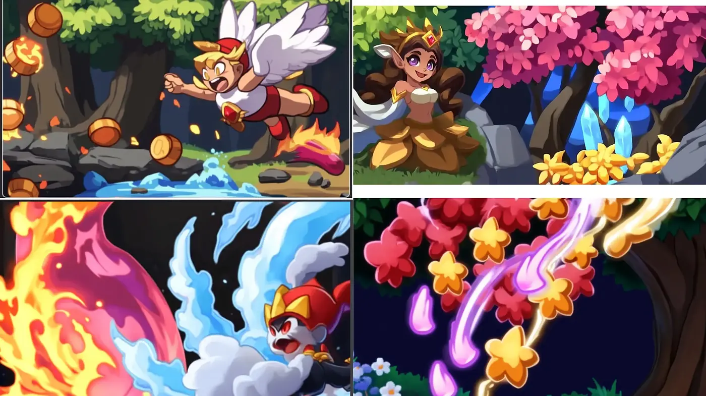 Enchanted Vibrance: A Synthesis of Vivid Colors and Dynamic Anime Essence - Midjourney sref style