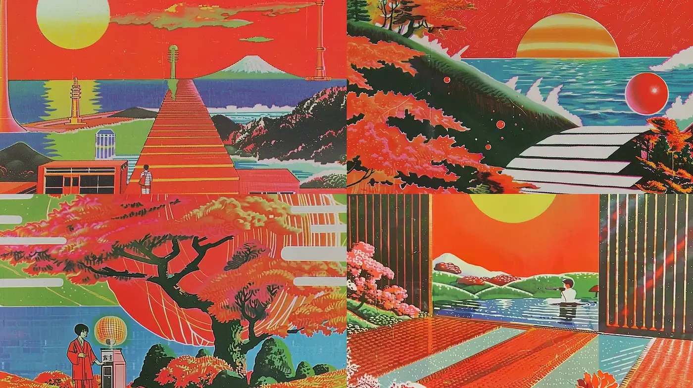 Vibrant and stylized landscapes influenced by Japanese aesthetics - Midjourney sref style