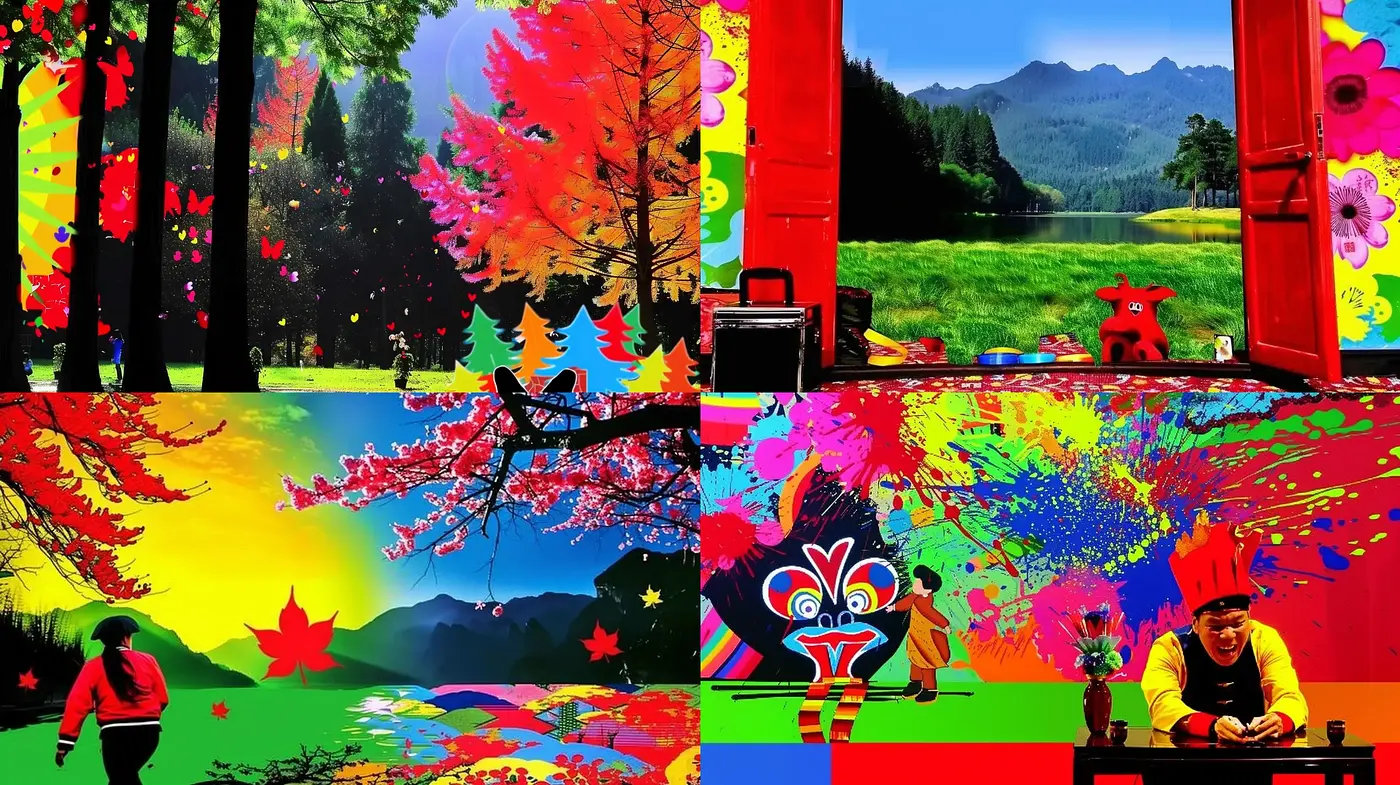 Color-Intensive Expressionist Dreamscape - Midjourney sref style