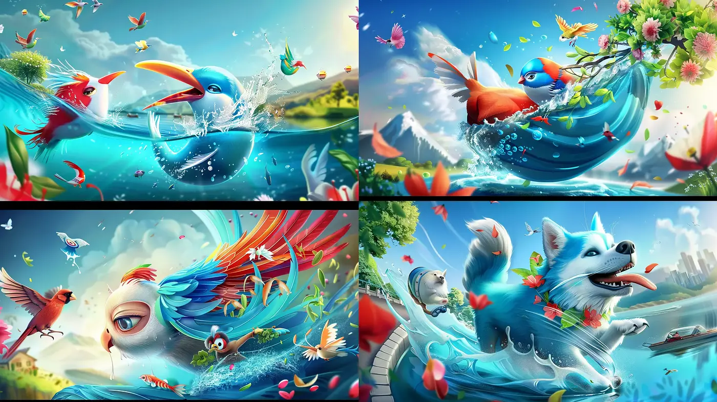 Surreal Fantasy with Vivid Chromatic Flourish - Midjourney sref style