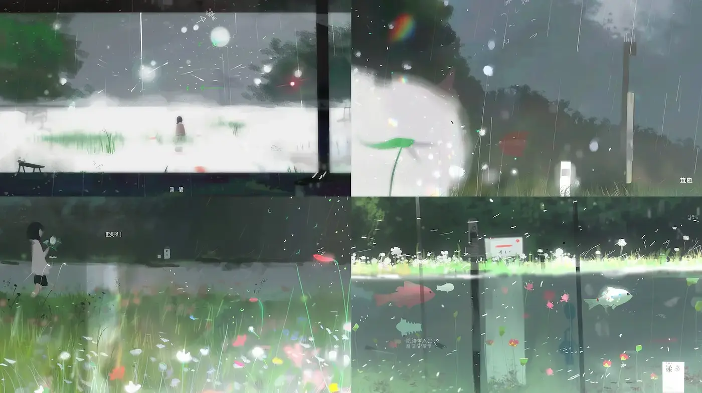 Atmospheric and Ethereal Art with Nature Elements in a Dreamlike Setting - Midjourney sref style