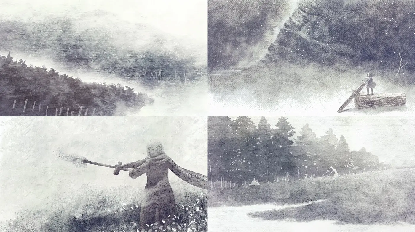 Ethereal Monochrome Visions: A Consistent Study in Grayscale Atmospherics - Midjourney sref style
